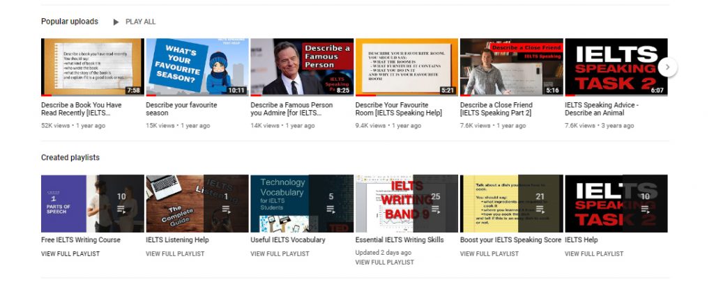 ielts youtube videos