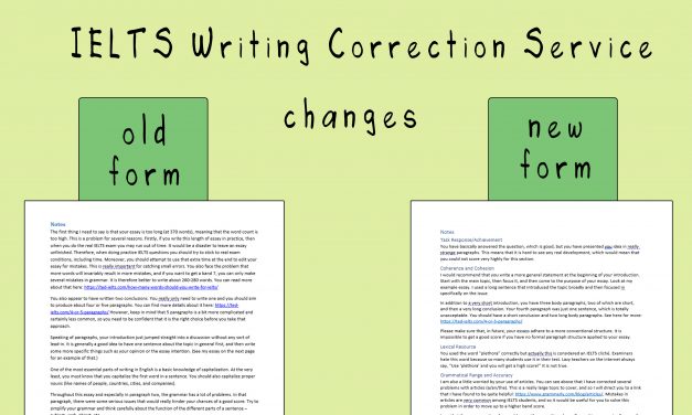 Improvements to Writing Correction Service