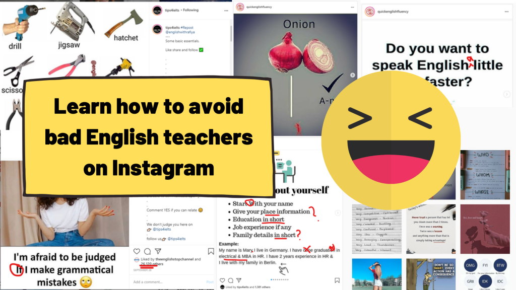 Learn how to avoid bad English teachers on Instagram