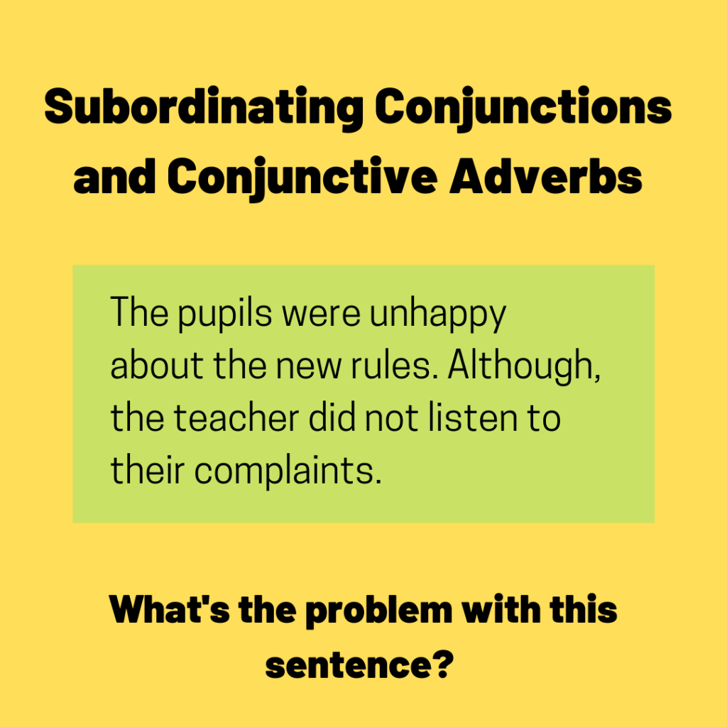 Subordinate Conjunctions List, Subordinating Fanboys Conjunctions